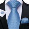 Luxusný kravatový set s luxusným svetlo-modrým vzorom