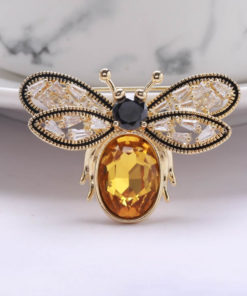 Luxusná brošňa v podobe včely so žltým kryštálom