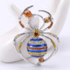 Štýlová brošňa na šaty v podobe strieborného pavúka s kryštálikmi