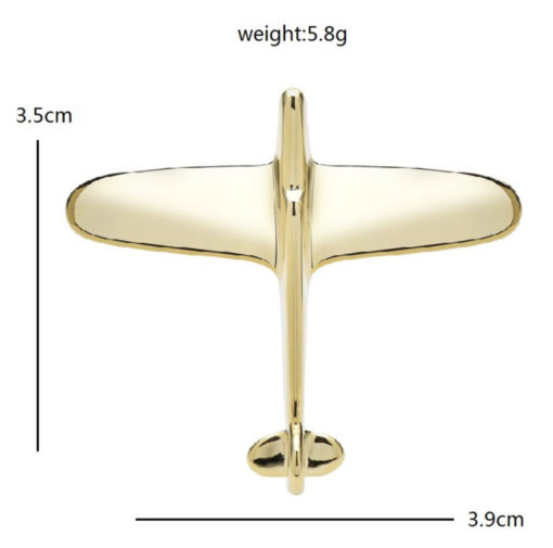 Luxusná brošňa v tvare jednoduchého zlatého lietadla
