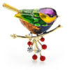 Štýlová brošňa v tvare malého farebného vtáčika
