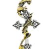 Štýlová brošňa v podobe zlatého draka na kríži