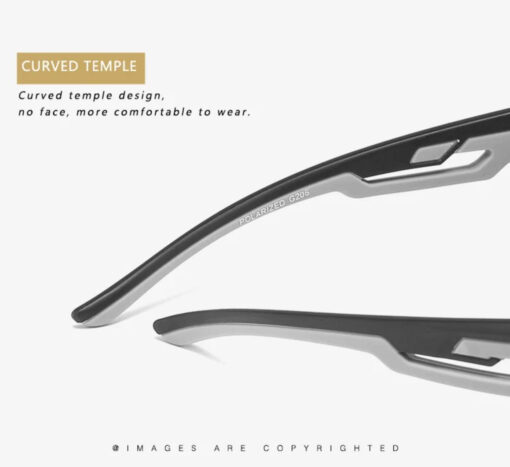 Štýlové polarizované okuliare pre šoférov s čierno-sivým rámom