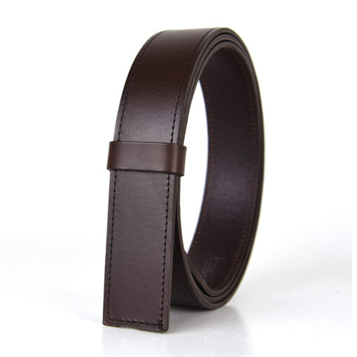 Kožený remeň pre opasky s prackou na brzdu, šírka 3.5cm, tmavo hnedá farba - Image 2