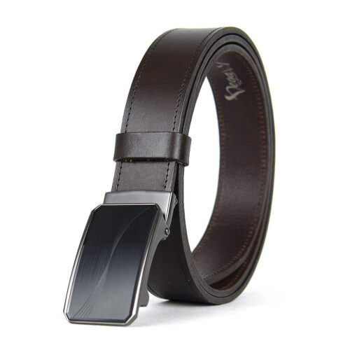 Luxusný kožený opasok s brzdou, šírka 3.5cm - WAVY - Image 2