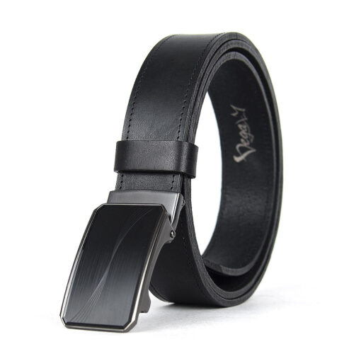 Pánsky kožený opasok s brzdou, šírka 3.5cm - WAVY