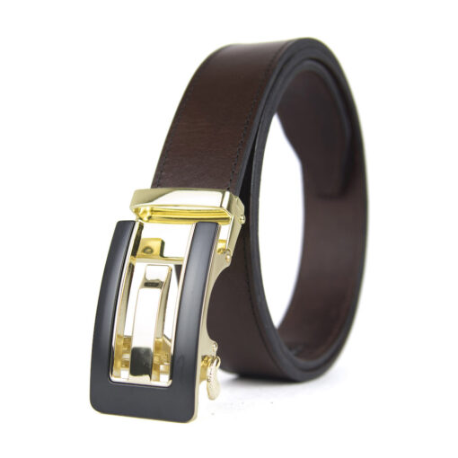Pánsky kožený opasok s automatickou prackou GOLD BOX - Image 2
