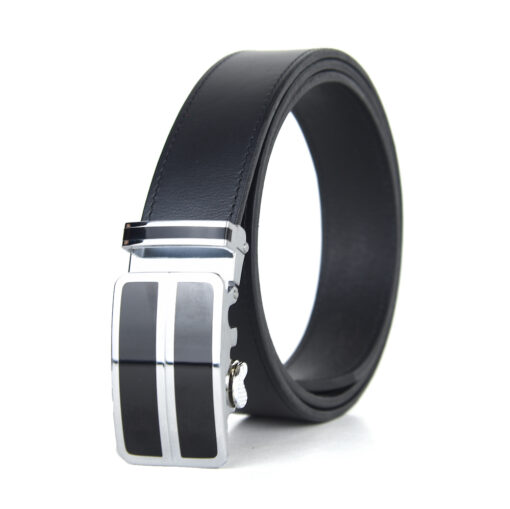 Pánsky kožený opasok s automatickou prackou BLACK DOUBLE