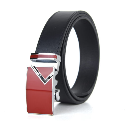 Pánsky kožený opasok s automatickou prackou RED TOP