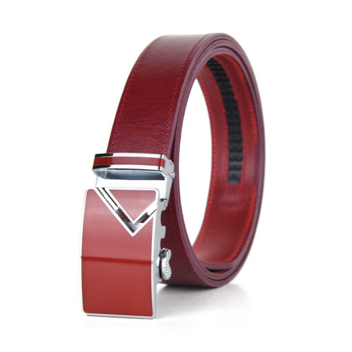 Pánsky kožený opasok s automatickou prackou RED TOP - Image 3