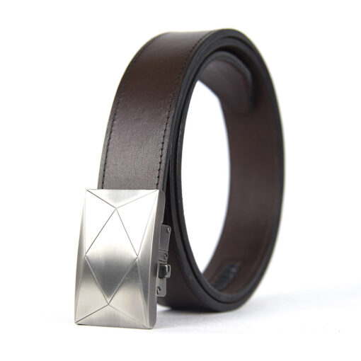 Pánsky kožený opasok s automatickou prackou NICKEL POLYGON - Image 2