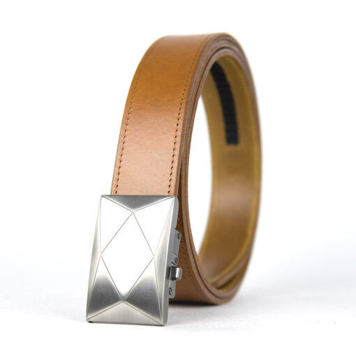 Pánsky kožený opasok s automatickou prackou NICKEL POLYGON - Image 5