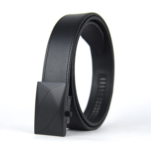 Pánsky kožený opasok s automatickou prackou BLACK POLYGON - Image 6