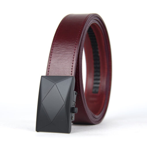Pánsky kožený opasok s automatickou prackou BLACK POLYGON - Image 3