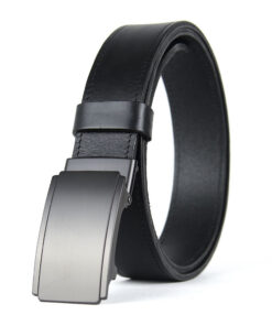 Pánsky kožený opasok s brzdou, šírka 3.5cm - MIDNIGHT